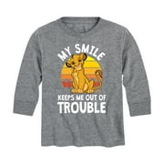 The Lion King - Simba - My Smile Keep Me Out of Trouble - Toddler \u0026 Youth Long Sleeve Graphic T-Shirt